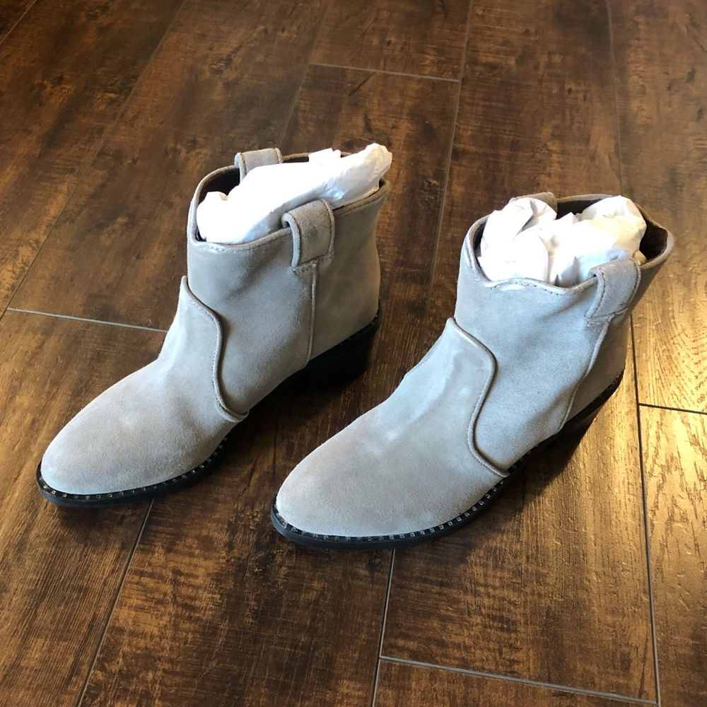 Jeffrey Campbell Taupe Suede Konda Ankle Booties - Picture 4 of 8